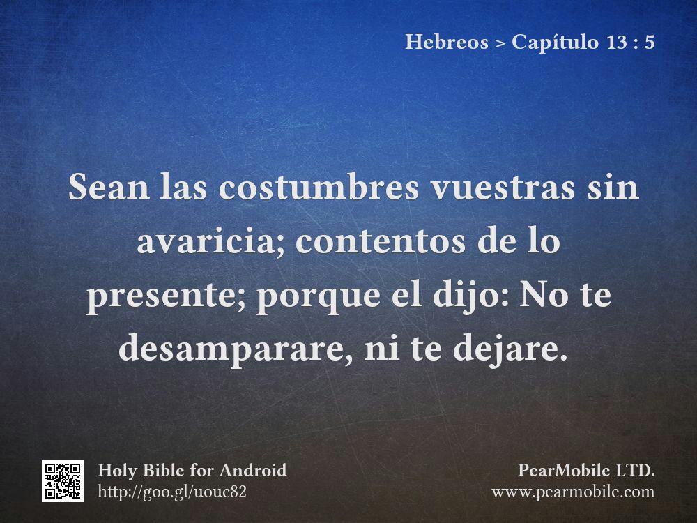 Hebreos, Capítulo 13:5